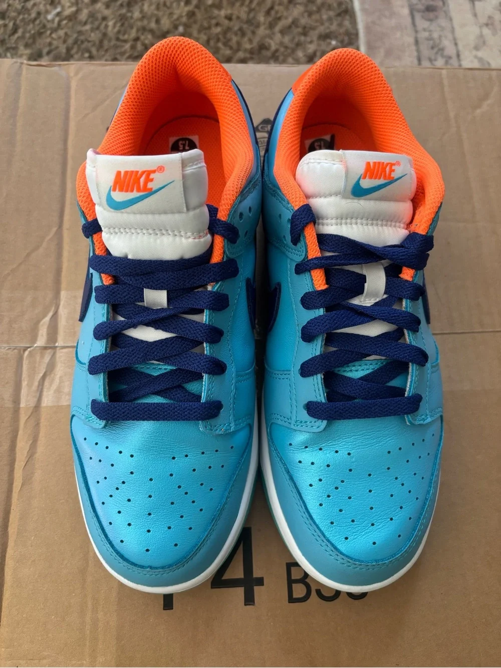 Nike Dunk Low SE Aqua Blue with Navy and Orange